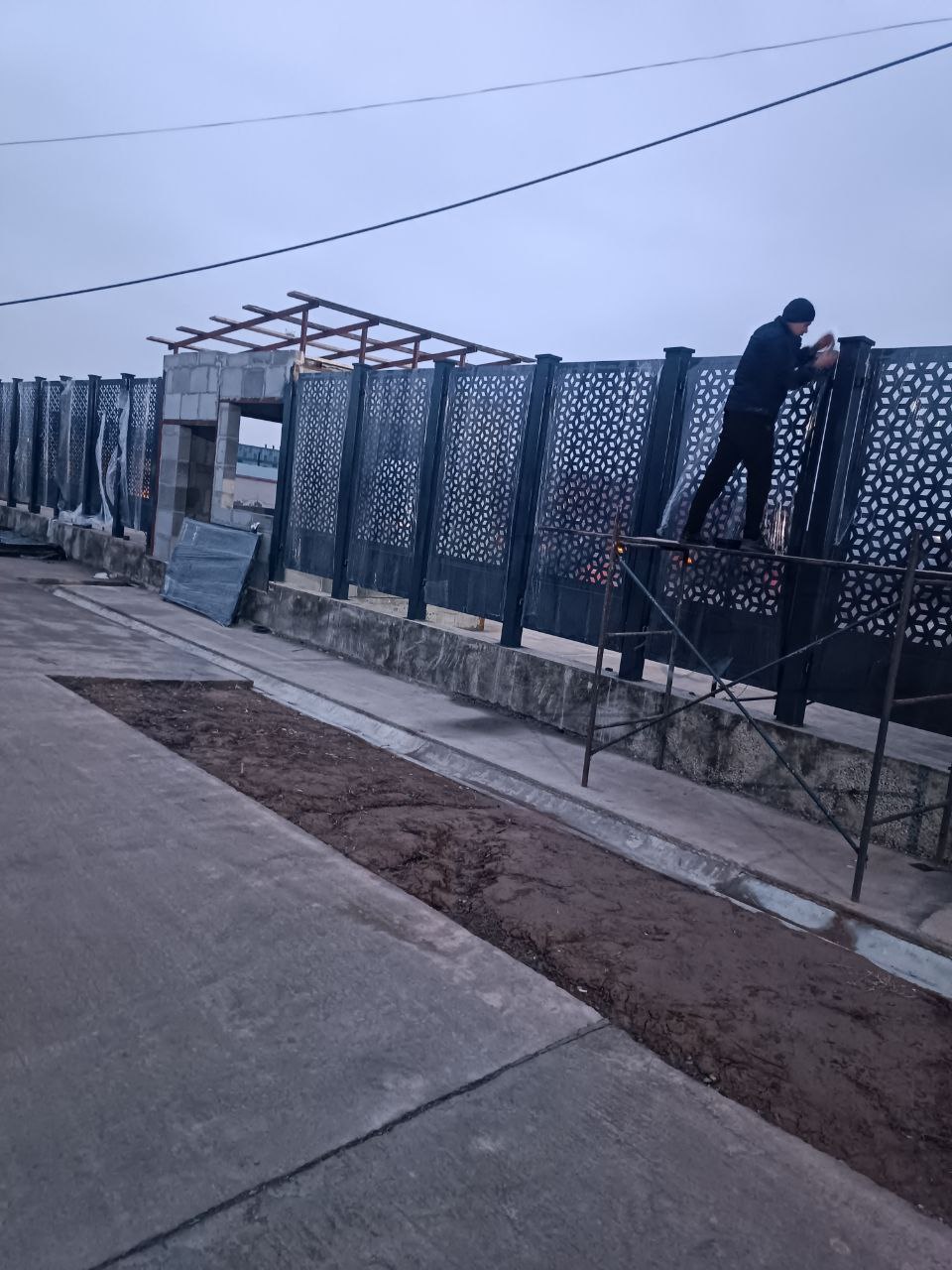 Installing perforated facade panels