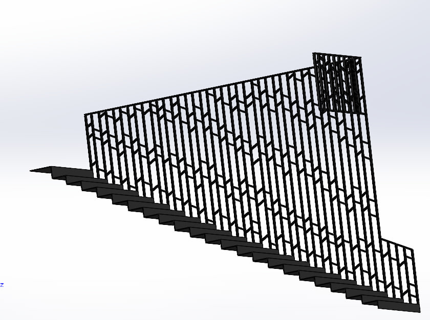 3D design of a stair railing